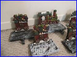 Lulu Decor Train Stocking Holder 6 pc Set Cast Iron 2017 HEAVY