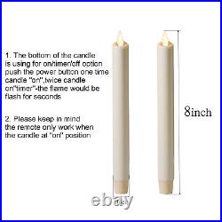 Luminara Flameless Taper Candles Set of 2 4 6 8 Unscented Wax Ivory White Black