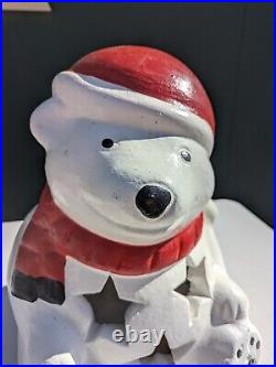 Luminary Holiday Polar Bear Concrete Heavy 16 Made In Mexico