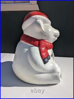 Luminary Holiday Polar Bear Concrete Heavy 16 Made In Mexico