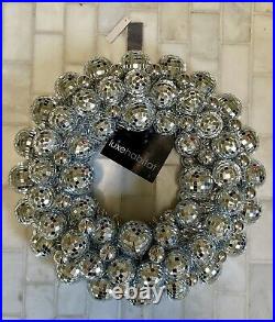Luxe Habitat 15 Silver Mirrored Disco Ball Wreath Christmas New Years Eve NWT