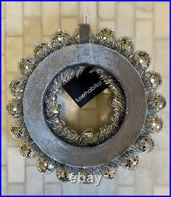 Luxe Habitat 15 Silver Mirrored Disco Ball Wreath Christmas New Years Eve NWT