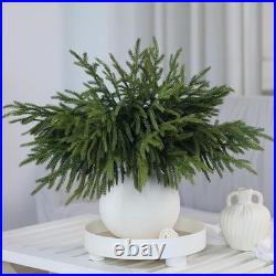 Luxury 18 Real Touch Norfolk Pine Branches 32 Pcs Artificial Greenery, Wea
