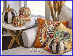 MACKENZIE-CHILDS Aurora Pumpkin New With Bag jeweled feather pattern