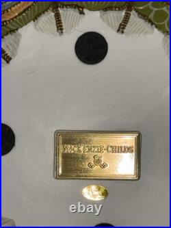 MACKENZIE-CHILDS Aurora Pumpkin New With Bag jeweled feather pattern