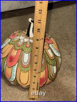 MACKENZIE-CHILDS Aurora Pumpkin New With Bag jeweled feather pattern