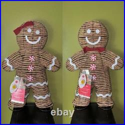 MARTHA STEWART Light Up Rattan Gingerbread Set 24 Holiday Christmas Decor NWT