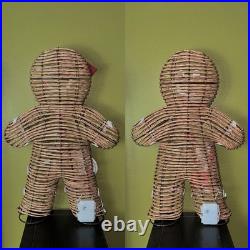MARTHA STEWART Light Up Rattan Gingerbread Set 24 Holiday Christmas Decor NWT