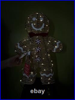 MARTHA STEWART Light Up Rattan Gingerbread Set 24 Holiday Christmas Decor NWT
