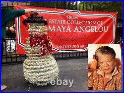 MAYA ANGELOU owned CHRISTMAS SNOWMAN LIGHT UP COLLAPSIBLE Personal Estate