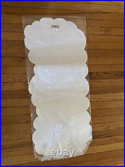 MCKENZIE CHILDS RUN AWAY BUNNY Radish Courtly BEADED 36 TABLE RUNNER NEW