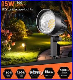 MEIKEE 15W 1500LM Low Voltage Landscape Lighting 10Pack, Warm White