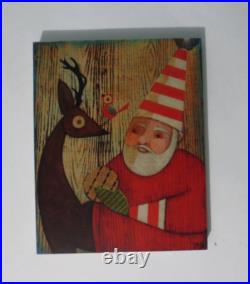 MELISSA BELANGER New 8 x 10 CHRISTMAS PRINT on Wood Mount COOKIE BREAK
