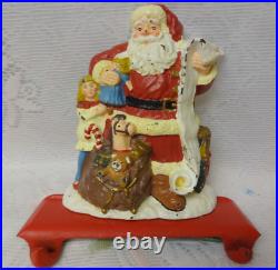 MIDWEST Santa Claus Cast Iron Christmas 2 Stocking Holder Hanger Mantel Hook