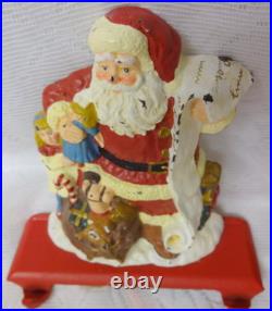 MIDWEST Santa Claus Cast Iron Christmas 2 Stocking Holder Hanger Mantel Hook