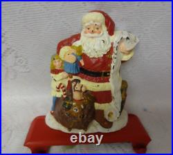 MIDWEST Santa Claus Cast Iron Christmas 2 Stocking Holder Hanger Mantel Hook