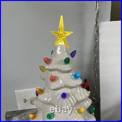 MR CHRISTMAS 21 Musical Rare Limited 073/740 Ceramic LED Christmas Tree White