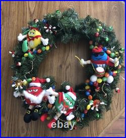 M&M's Christmas Wreath Homemade One of a Kind Req 3 AA Colorful