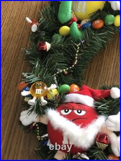 M&M's Christmas Wreath Homemade One of a Kind Req 3 AA Colorful