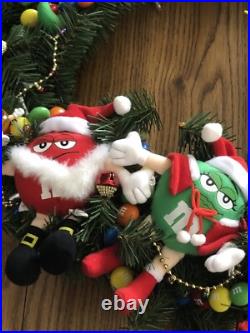 M&M's Christmas Wreath Homemade One of a Kind Req 3 AA Colorful
