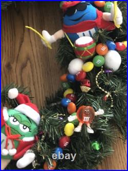 M&M's Christmas Wreath Homemade One of a Kind Req 3 AA Colorful