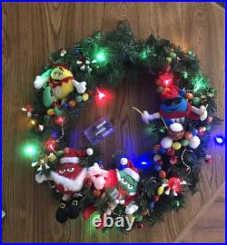 M&M's Christmas Wreath Homemade One of a Kind Req 3 AA Colorful