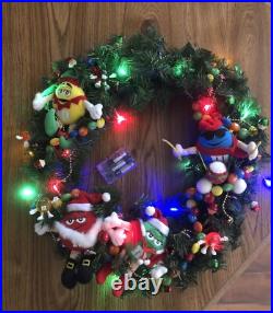 M&M's Christmas Wreath Homemade One of a Kind Req 3 AA Colorful