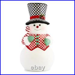 MacKENZIE CHILDS CHECK IT OUT FABRIC SNOWMAN BNIB