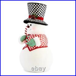 MacKENZIE CHILDS CHECK IT OUT FABRIC SNOWMAN BNIB