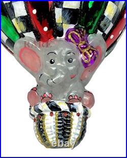 MacKenzie-Childs Baby's First Balloon Glass Ornament Brand New in Box
