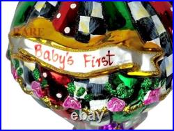 MacKenzie-Childs Baby's First Balloon Glass Ornament Brand New in Box