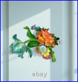 MacKenzie-Childs Blue Flower Market Aqua Wall Art New No Box