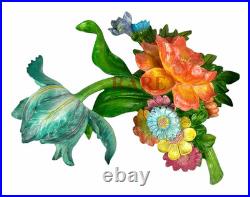 MacKenzie-Childs Blue Flower Market Aqua Wall Art New No Box