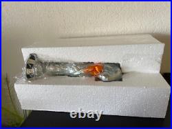 MacKenzie Childs Calico Foil Large Bunny Easter Decor Figure Courtly Stripe NEW