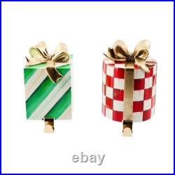 MacKenzie-Childs Check It Out Gift Stocking Holders, Set of 2 Free Shipping MacKenzie-Childs Check It Out Gift Stocking Holders, Set of 2 Free Shipping