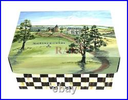 MacKenzie-Childs Courtly Check Baby's First Christmas Bear Glass Ornament New