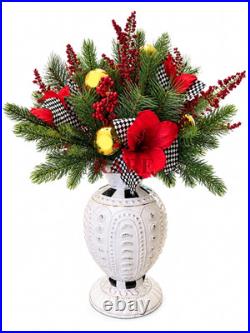 MacKenzie-Childs Courtly Check Faux Holiday Floral Stem Set of Two Bouquet New