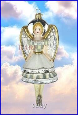 MacKenzie-Childs Crystal Palace Angel Glass Ornament 7 Tall Brand New in Box