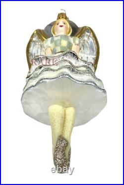 MacKenzie-Childs Crystal Palace Angel Glass Ornament 7 Tall Brand New in Box
