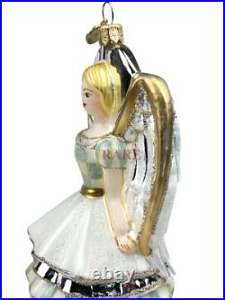 MacKenzie-Childs Crystal Palace Angel Glass Ornament 7 Tall Brand New in Box
