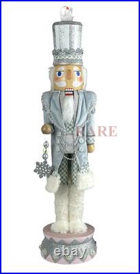 MacKenzie-Childs Crystal Palace Silver & Pink Nutcracker & Swan 27.5 New No Box