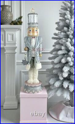 MacKenzie-Childs Crystal Palace Silver & Pink Nutcracker & Swan 27.5 New No Box