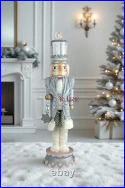 MacKenzie-Childs Crystal Palace Silver & Pink Nutcracker & Swan 27.5 New No Box