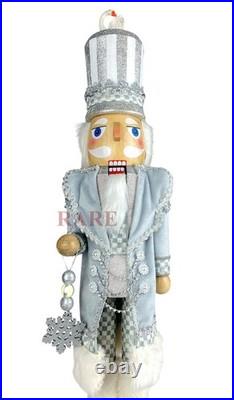 MacKenzie-Childs Crystal Palace Silver & Pink Nutcracker & Swan 27.5 New No Box
