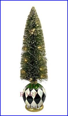 MacKenzie-Childs Emerald Luxe Brush Bottle Illuminated Tree Large New No Box