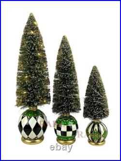 MacKenzie-Childs Emerald Luxe Brush Bottle Illuminated Tree Large New No Box