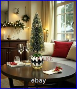 MacKenzie-Childs Emerald Luxe Brush Bottle Illuminated Tree Large New No Box