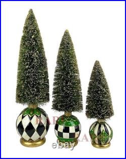 MacKenzie-Childs Emerald Luxe Brush Bottle Illuminated Tree Medium New No Box