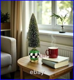 MacKenzie-Childs Emerald Luxe Brush Bottle Illuminated Tree Medium New No Box