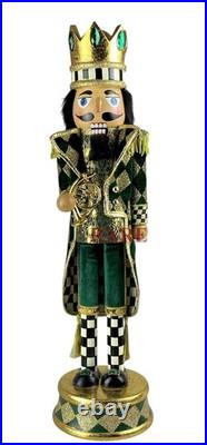 MacKenzie-Childs Emerald Luxe Nutcracker Courtly Check New No Box